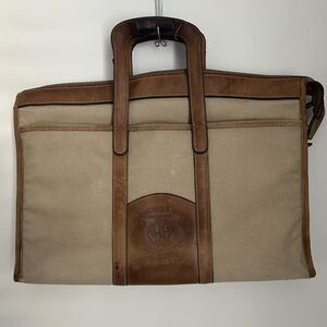 Ghurka Expediter No 34 Briefcase Marley Hodgson Vintage Leather Canvas Tan USA
